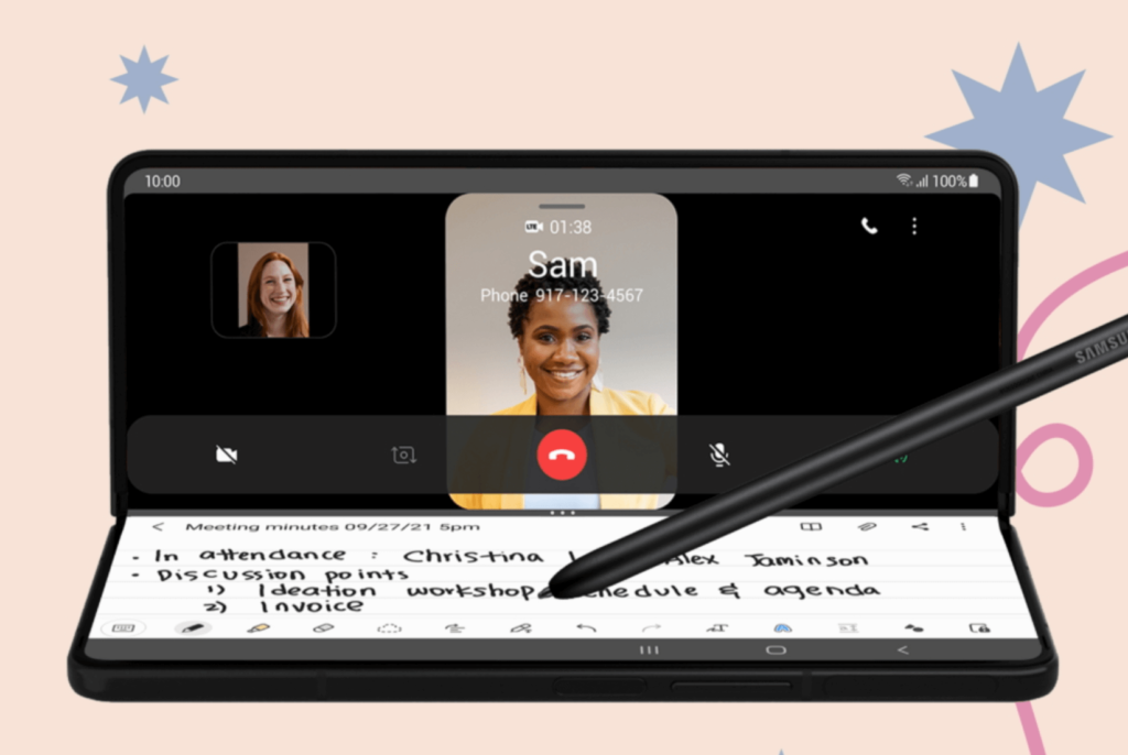 Prenez des notes durant vos appels vidéo avec le Z Fold 3 5G de Samsung